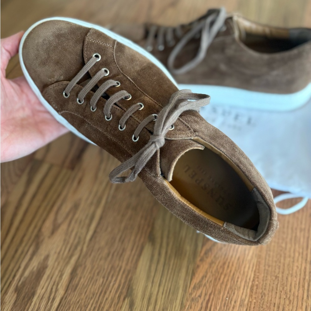 Sunspel Men’s Tan Suede Sneaker